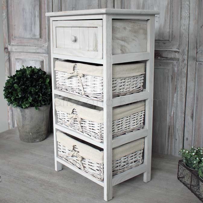 3 basket bedside table unit Bliss and Bloom